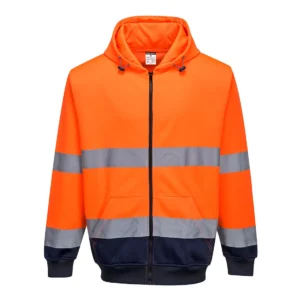 Hanorac Bicolor cu Fermoar și Glugă